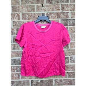 Nation Hot Pink Satin Top Size S